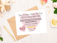 Your purchase made my day, pretty packaging for Etsy shop, product packaging, packing supplies blush pink