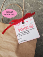 printable hot cocoa bomb tags, editable printable hot chocolate bomb labels