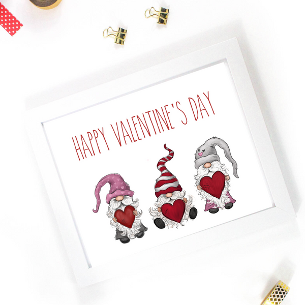 Valentine PRINTABLE Wall Art, Be Mine Gnome Print Sign, Valentine's Day Wall Art, Valentine Day Decor, Kids Room Decor, Digital Download