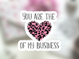 Heart business stickers, pink thank you stickers, leopard heart stickers, pretty packaging