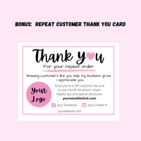 Repeat customer thank you note card template