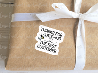 Digital download customer appreciation stickers, Printable thank you small business stickers, Bee themed business packaging, Bee pun thank you for your order sticker