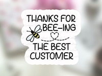 Thanks for bee-ing the best customer printable stickers for small business, Thank you stickers png for Cricut, diy product packaging for Etsy shop