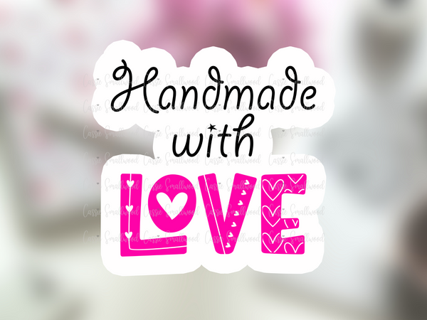 Handmade with love printable stickers for Cricut, Small business thank you stickers printable png, Handmade business packaging ideas
