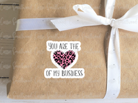 You are the heart of my business printable sticker, pink leopard print sticker small business, shipping stickers, Etsy packaging ideas